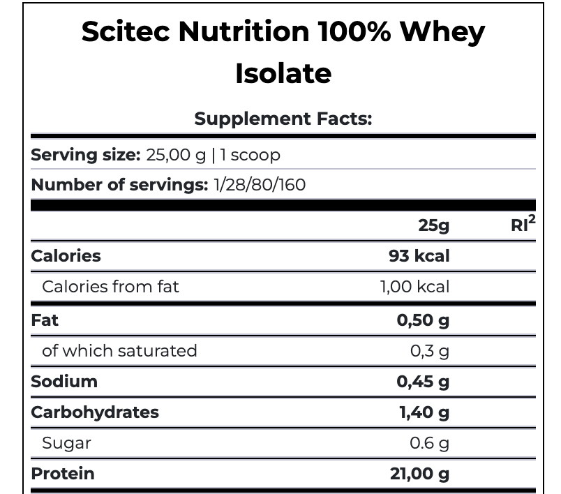 Scitec Nutrition 100% Whey Isolate - 700 g