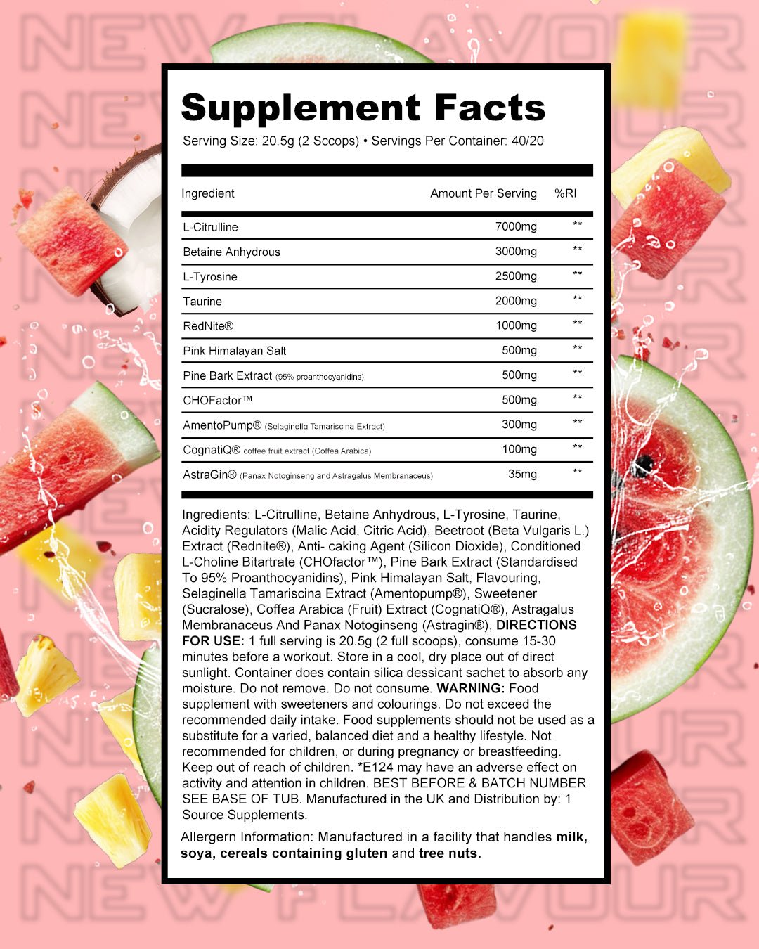 1 Source Supplements PUMPED1 pump pre-workout in use
